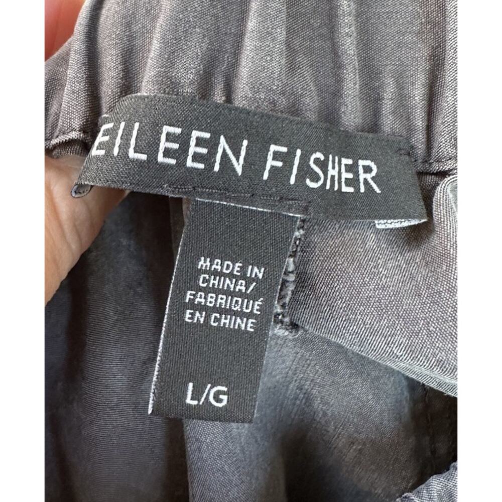 Eileen Fisher Women’s Pull on Tencel Wide Leg Crop pants size L Black L4 - Picture 3 of 8